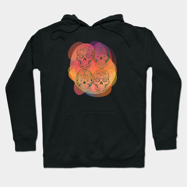 Colorful Day of the Dead Skulls Hoodie by Mazzlo Shop